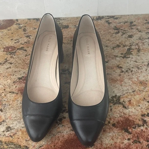 Cole Haan Black Leather Heels - Picture 2 of 6